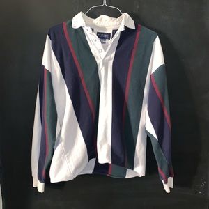 Semi cropped  rugby shirt with rubber buttons